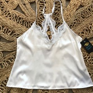 NEW NWT WHITE SATIN CHEMISE